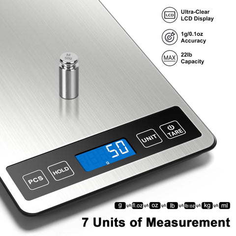 Fuzion Food Scale large display helps read measurements clearly during busy cooking