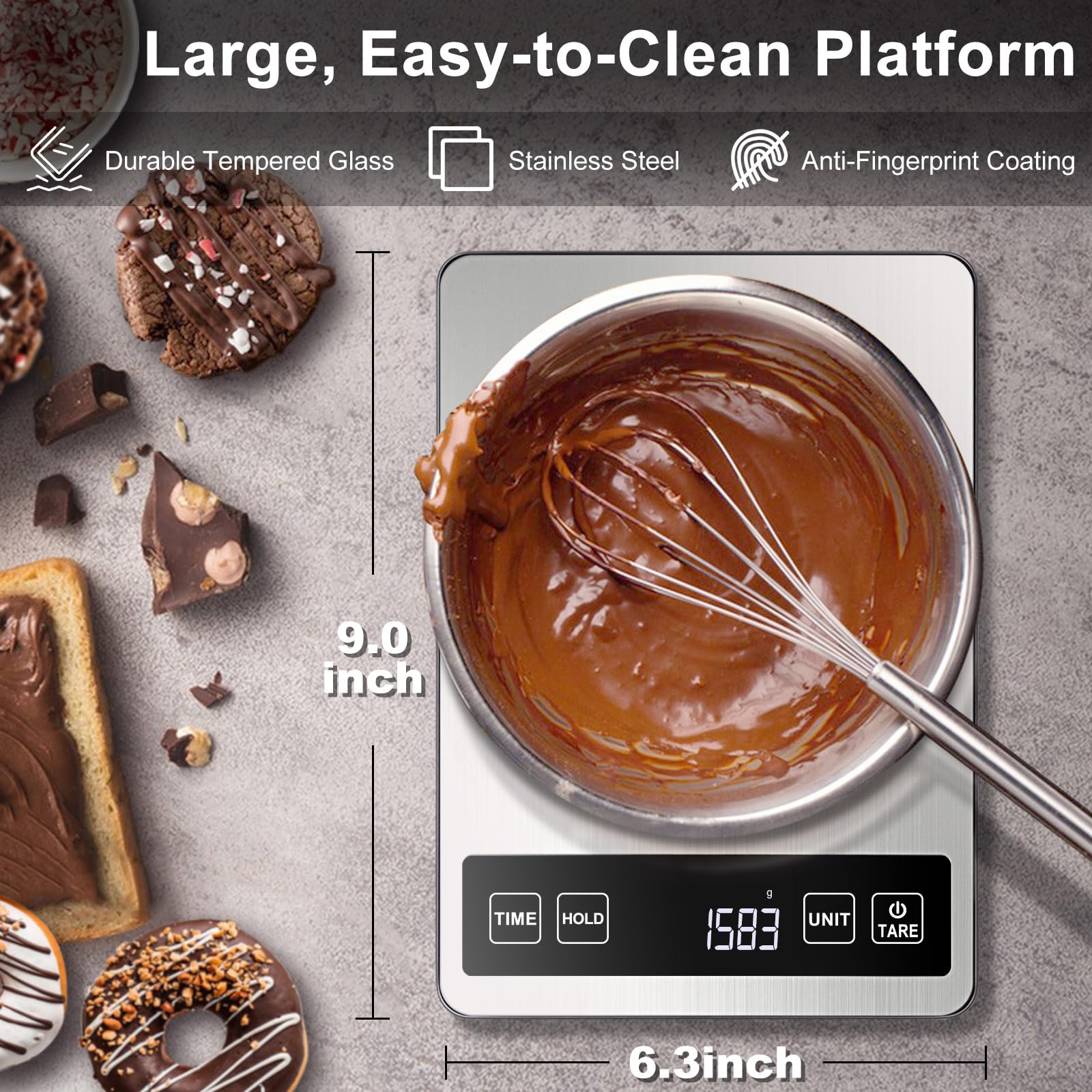 Fuzion Food Scale LED display with 360° readability