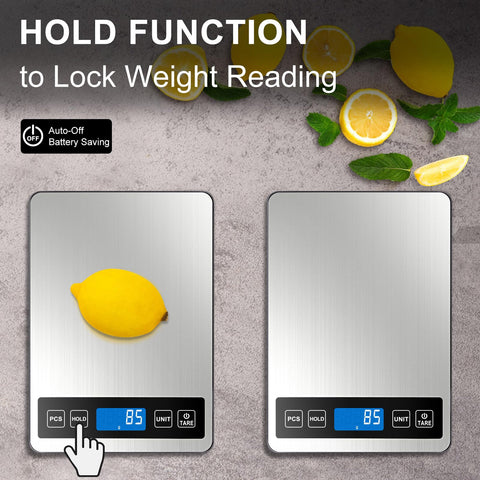Fuzion Food Scale PCS counting helps portion small items like nuts efficiently