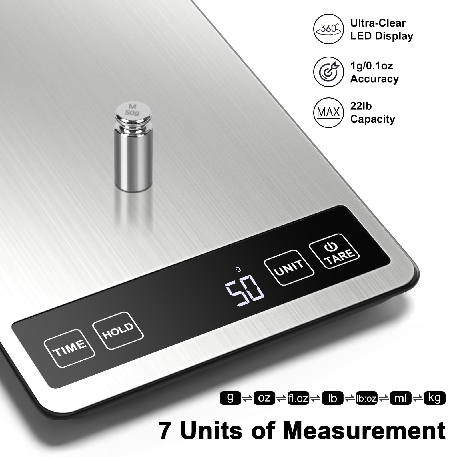 Fuzion Food Scale tare function for container weighing