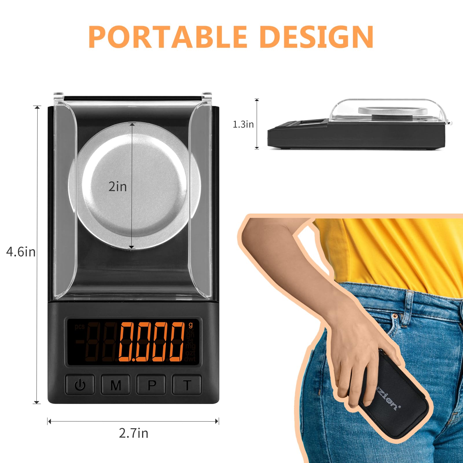 Fuzion scale powered by USB and AAA batteries for on the go use
