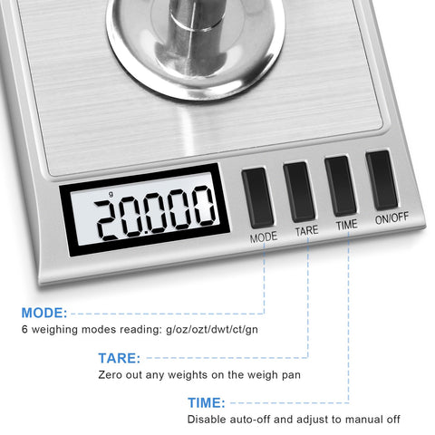 Fuzion scale with included scoop and tweezers for precise handling