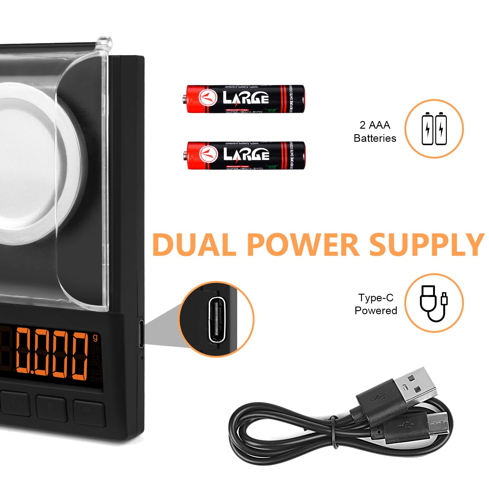 Tare and PCS features enable net weight and counting