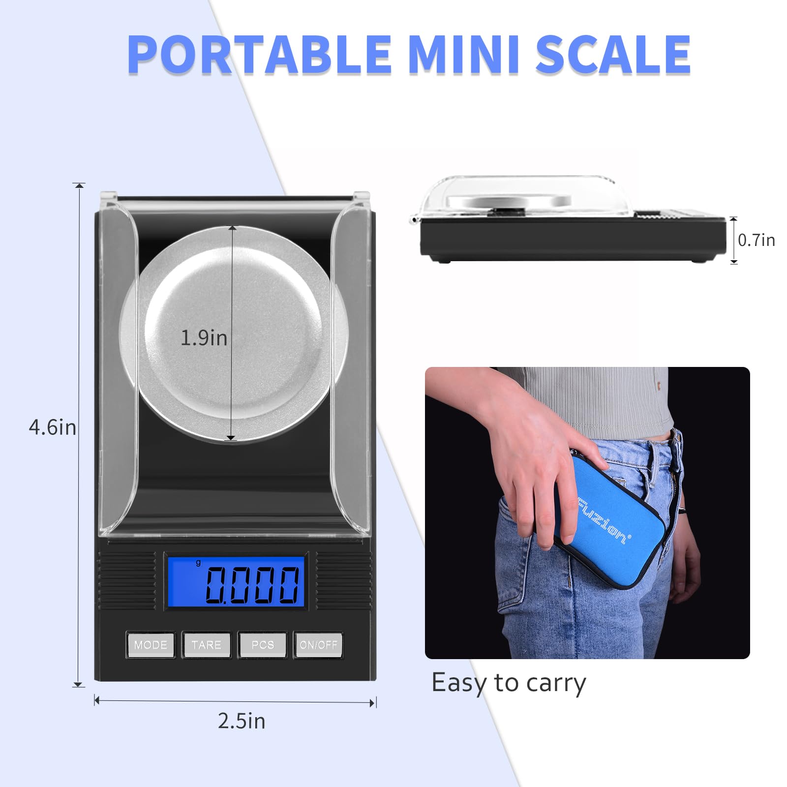 Fuzion scale tray and tweezers for easy samples