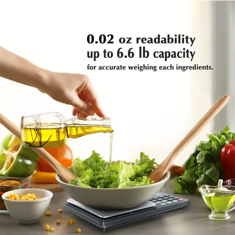 Fuzion NS1-3000 tare function ensures accurate food-only measurements.