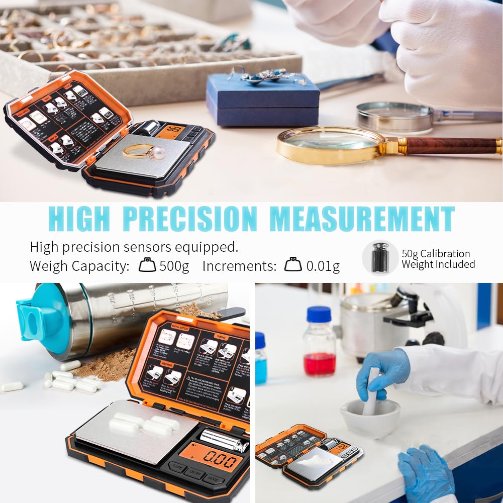 Fuzion Pocket Scale compact lid with magnets keeps items secure during transport.