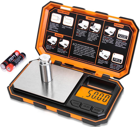 Fuzion Digital Pocket Scale front view with backlit display for quick readings.