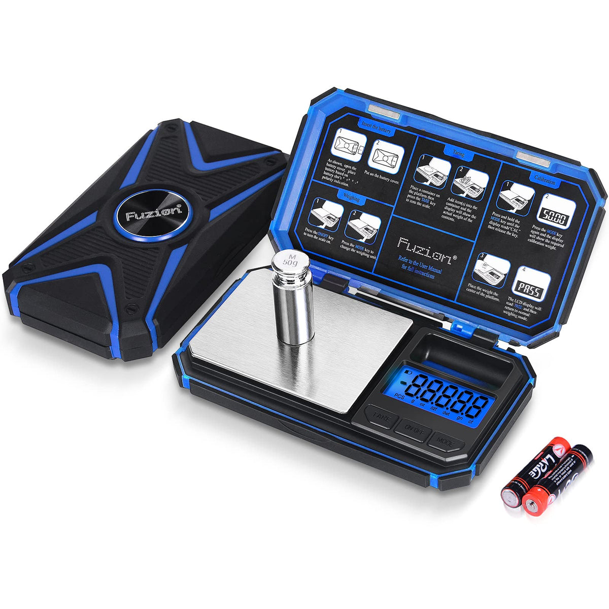 Fuzion TU-X pocket scale with X-star lid protects the chamber and feels premium.
