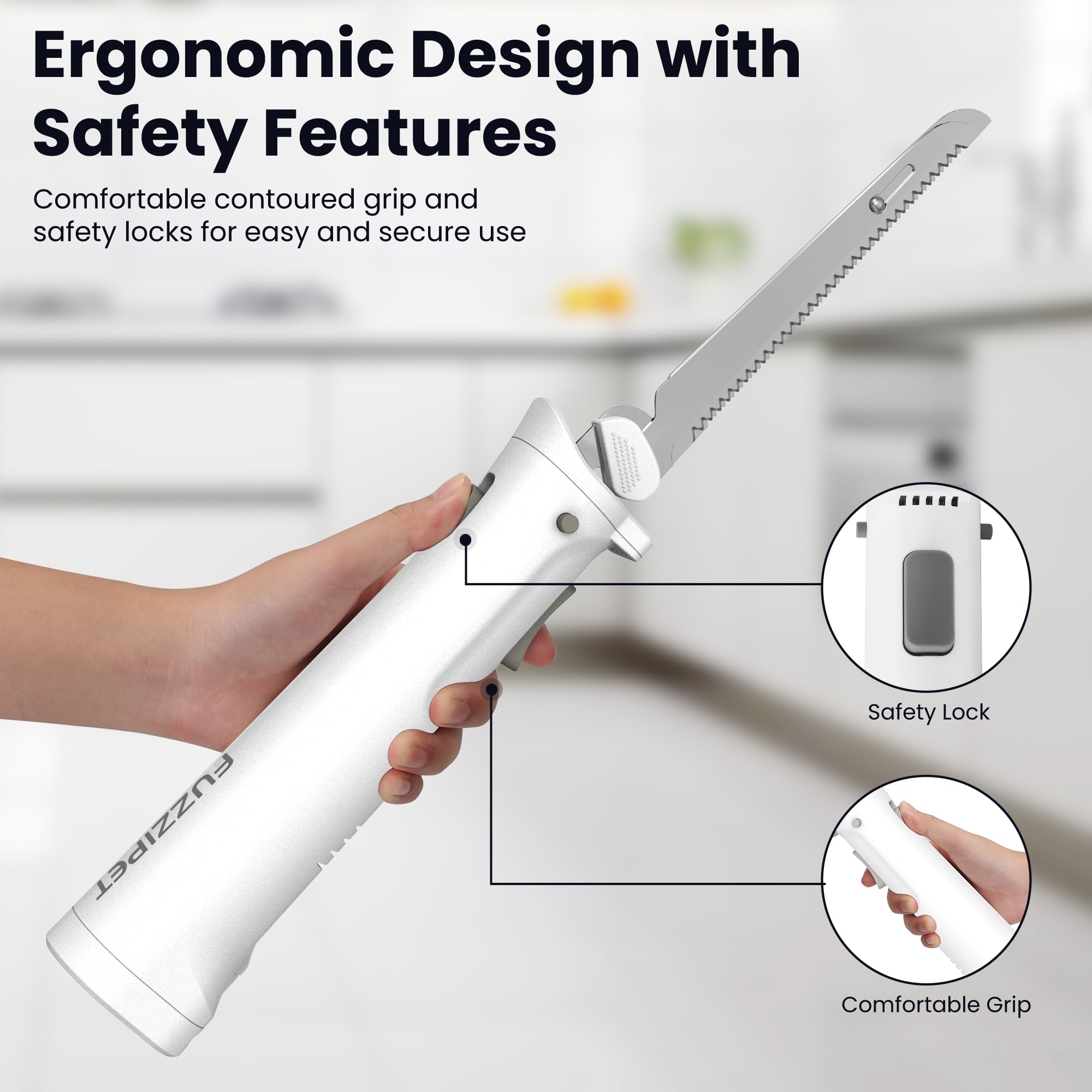 Fuzzipet safety lock demonstrates child-safe control during slicing