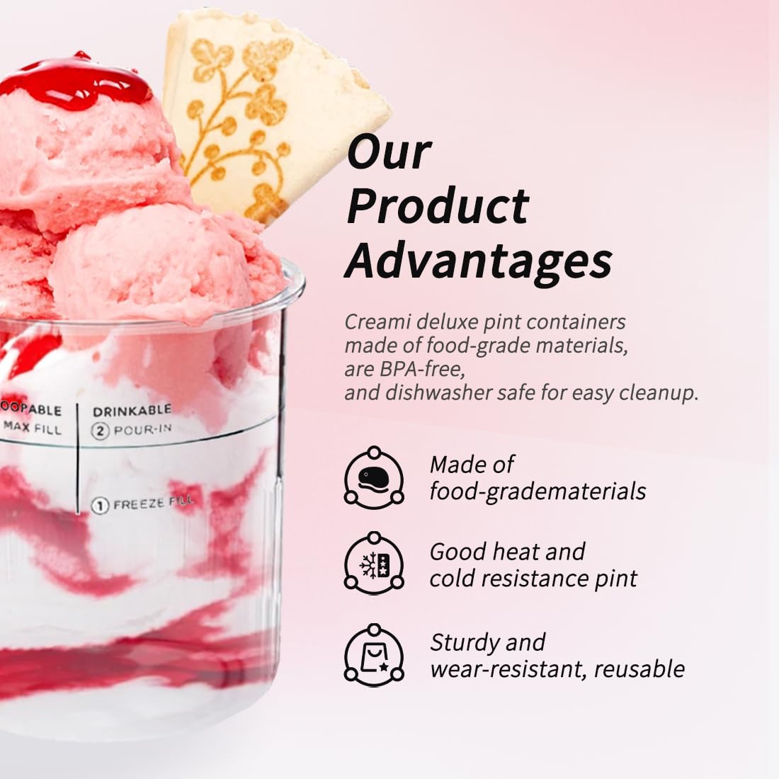 Fwioaor leakproof lid seals in freshness and reduces leaks.