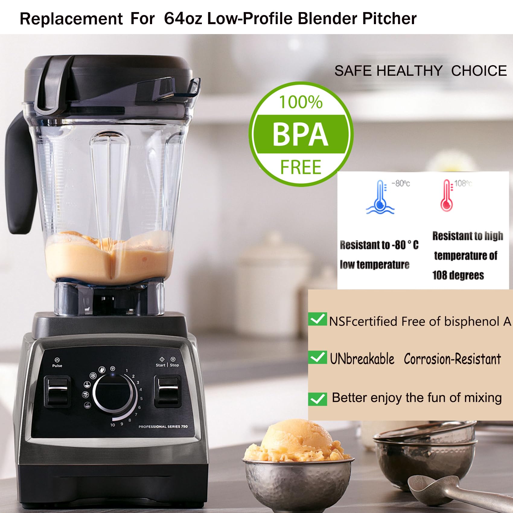 Fxsmgdy blender jar with upgraded stainless steel blades for thorough pulverizing