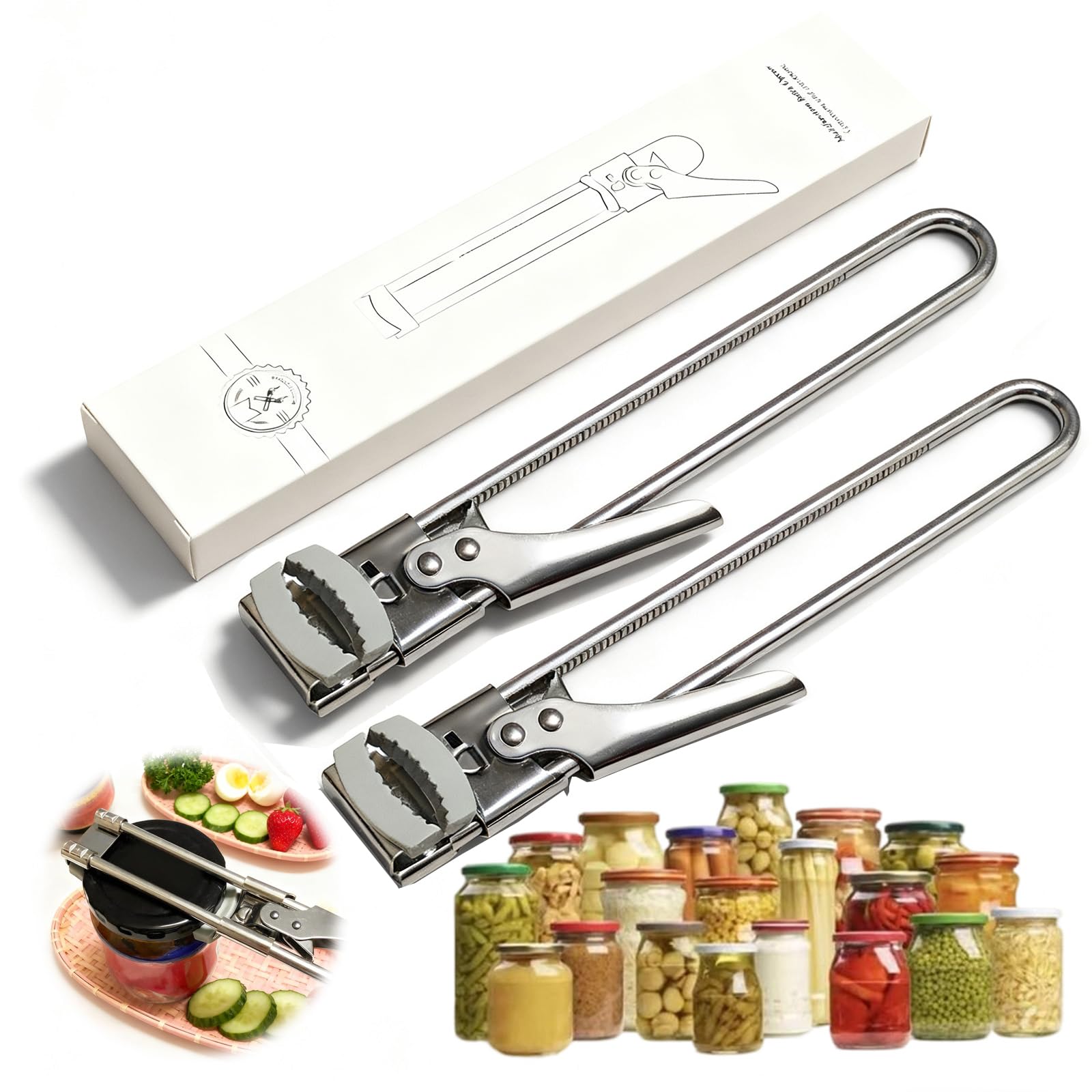 FXUKM adjustable jar opener with easy-grip handles for effortless lid opening.