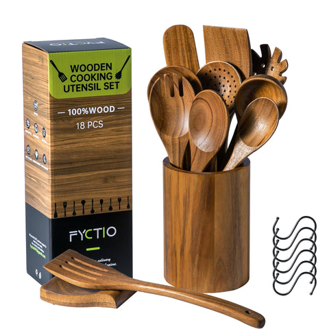 Fyctio acacia-spoons-set demonstrates durable, scratch-free cooking performance