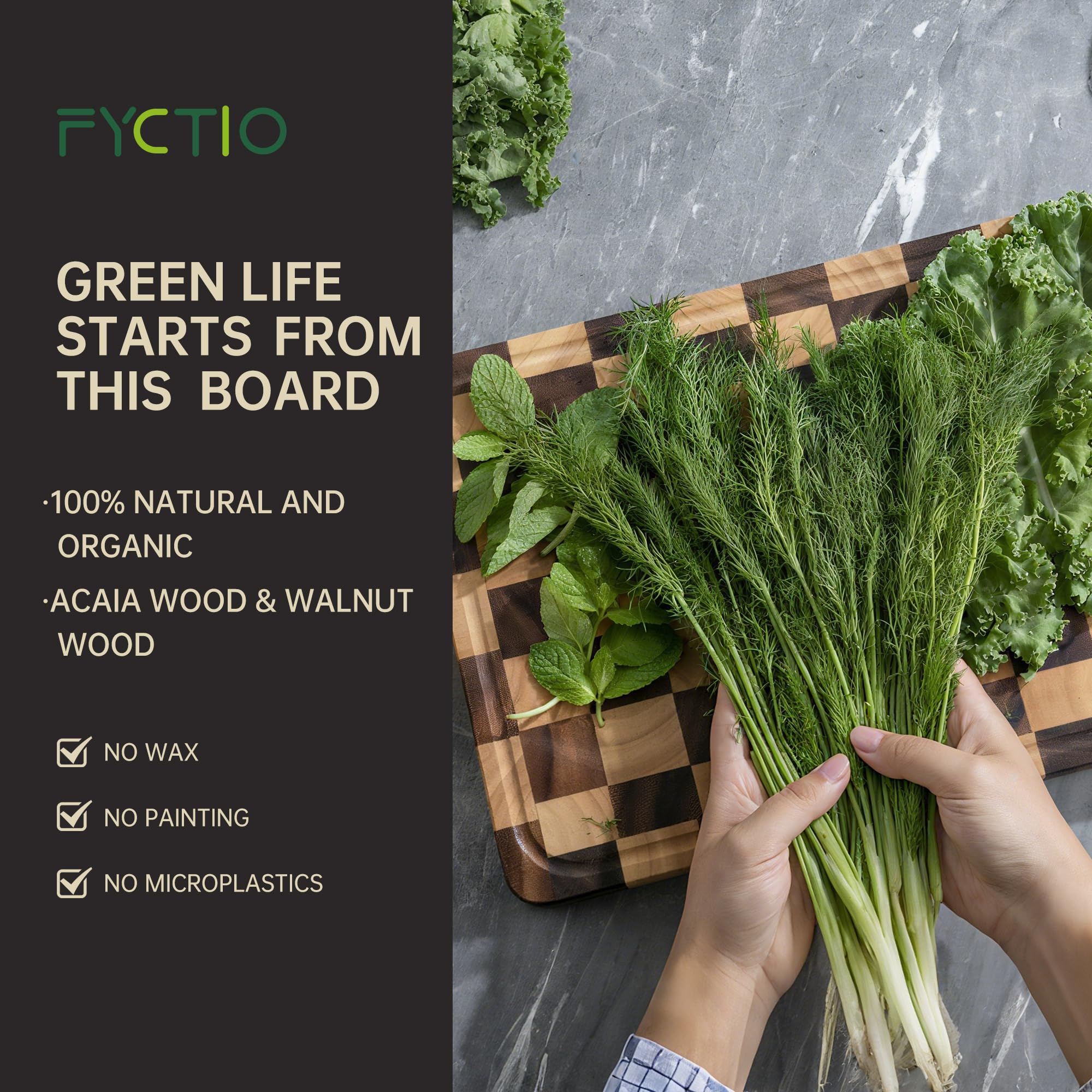 Fyctio acacia and walnut materials give natural warmth and durability