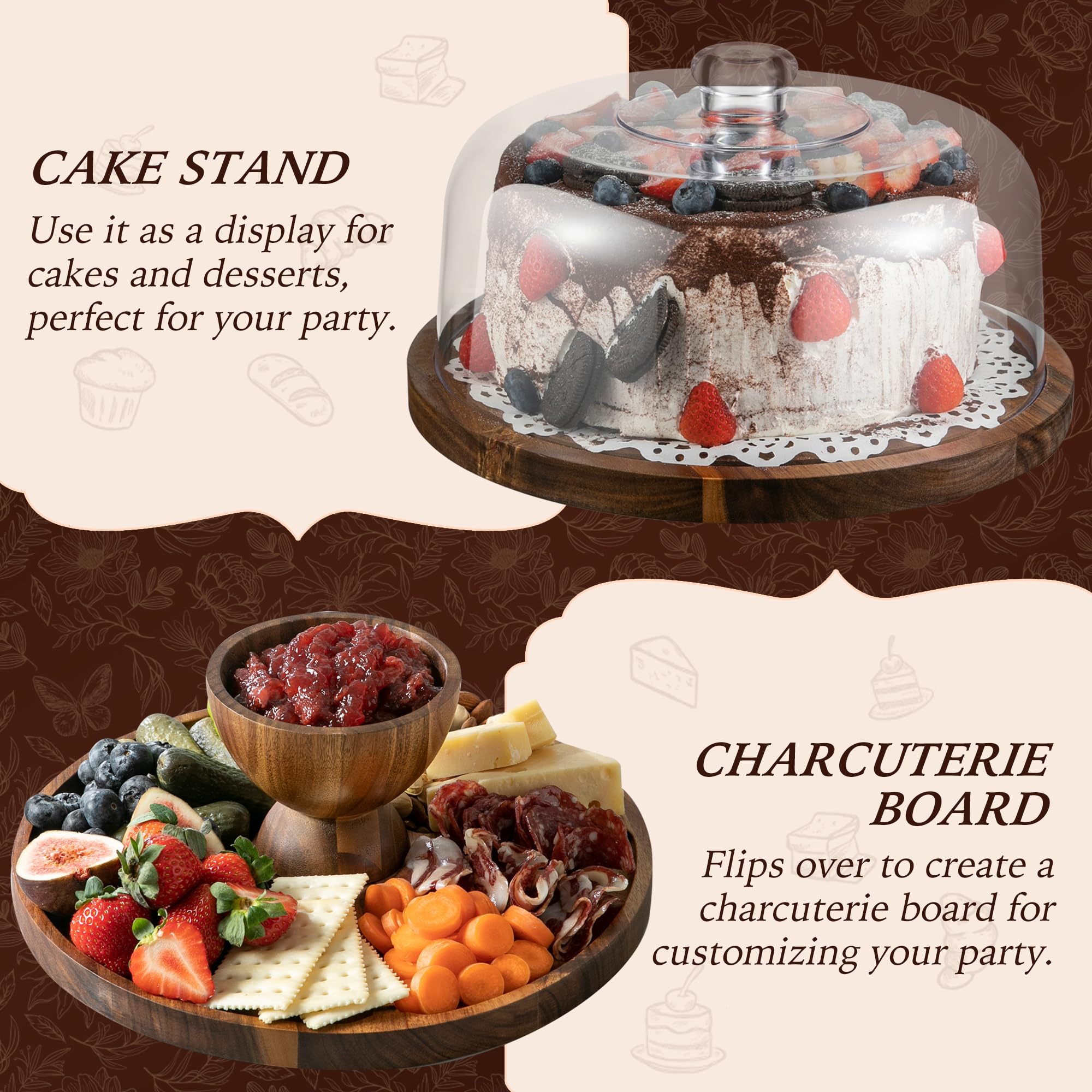 Fyctio acacia wood texture adds warm, classic style.