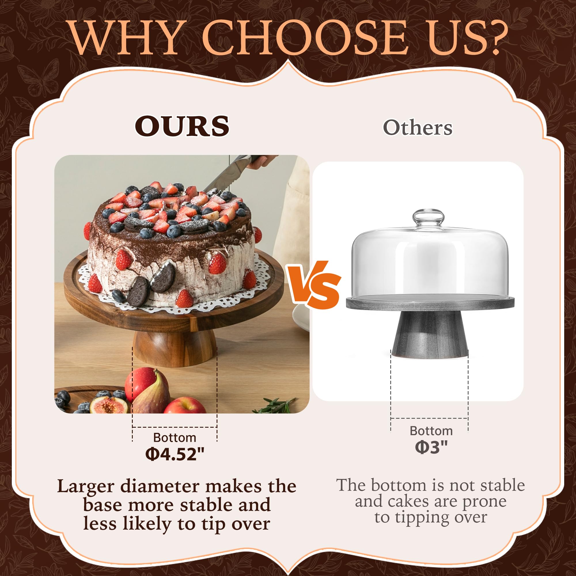 Fyctio cake stand with lid keeps pastries visible and protected.