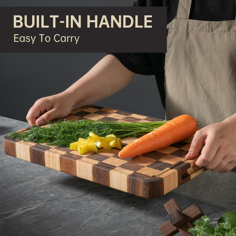 Fyctio cutting board juice groove detail for easy cleanup