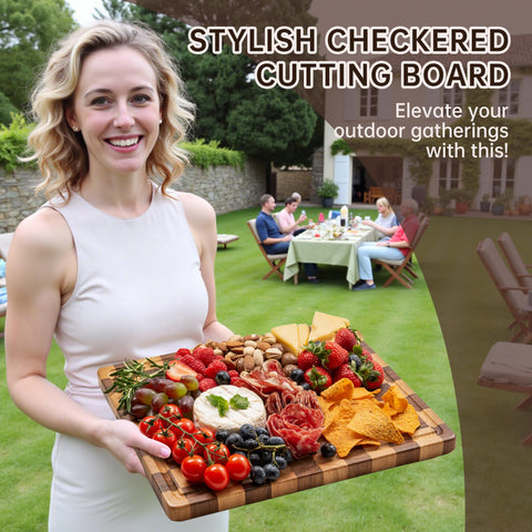 Fyctio cutting board serving charcuterie and cheese with style.