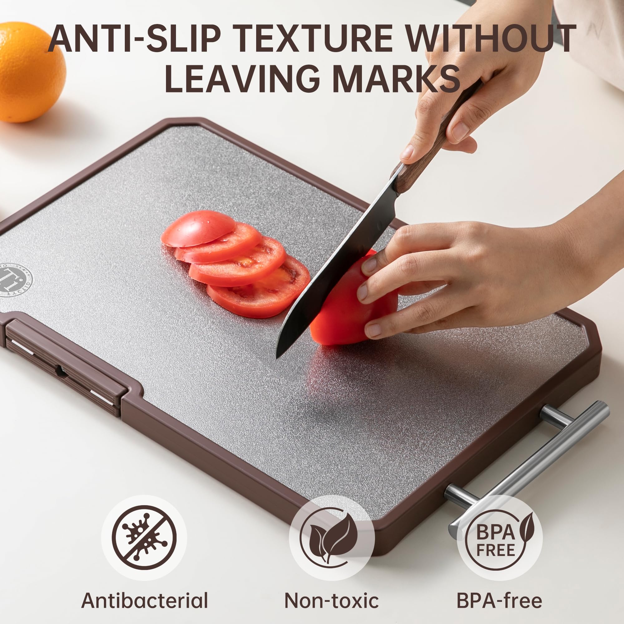 Fyctio deep juice groove catches liquids to keep counters clean