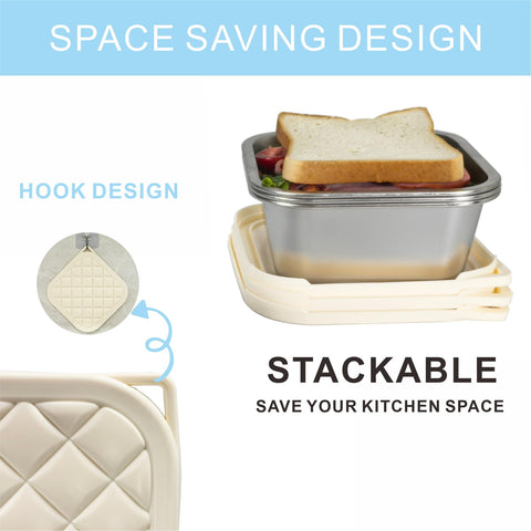 F.Y.Dreams stackable design saves kitchen space during busy weeks.