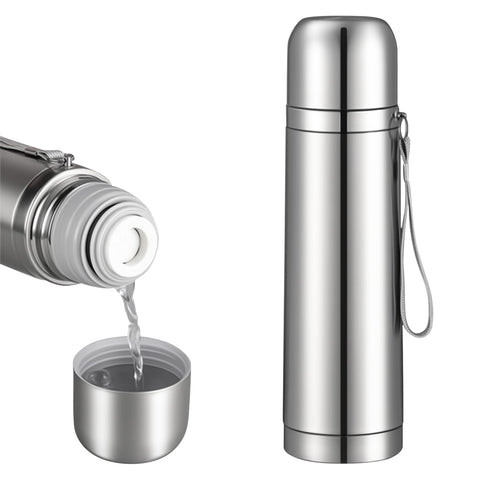 FYJHLQZZ stainless steel thermal bottle full view demonstrates sleek design and portable size.