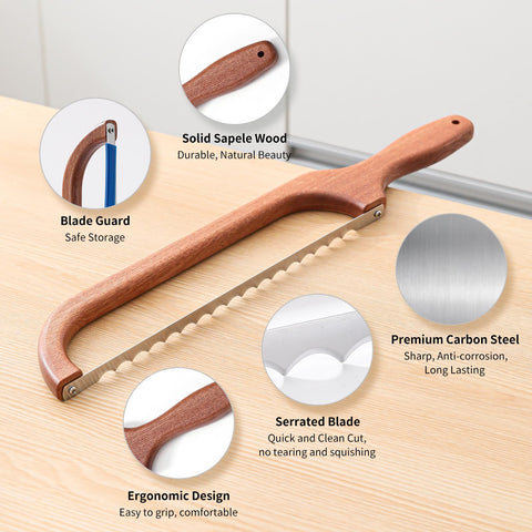 FYLFOTA sourdough bread knife guard attached for safe storage.
