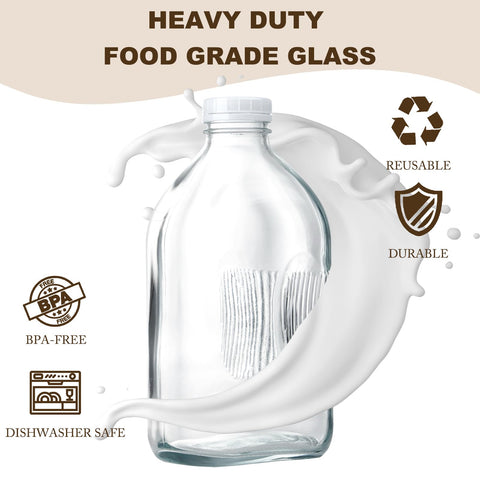 FyndraX glass milk jug with airtight screw cap preserves freshness.