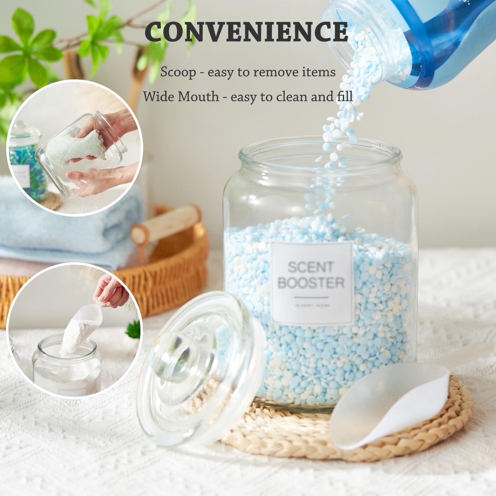 FyndraX versatile jars store pods, powder, scent beads, and dryer items.