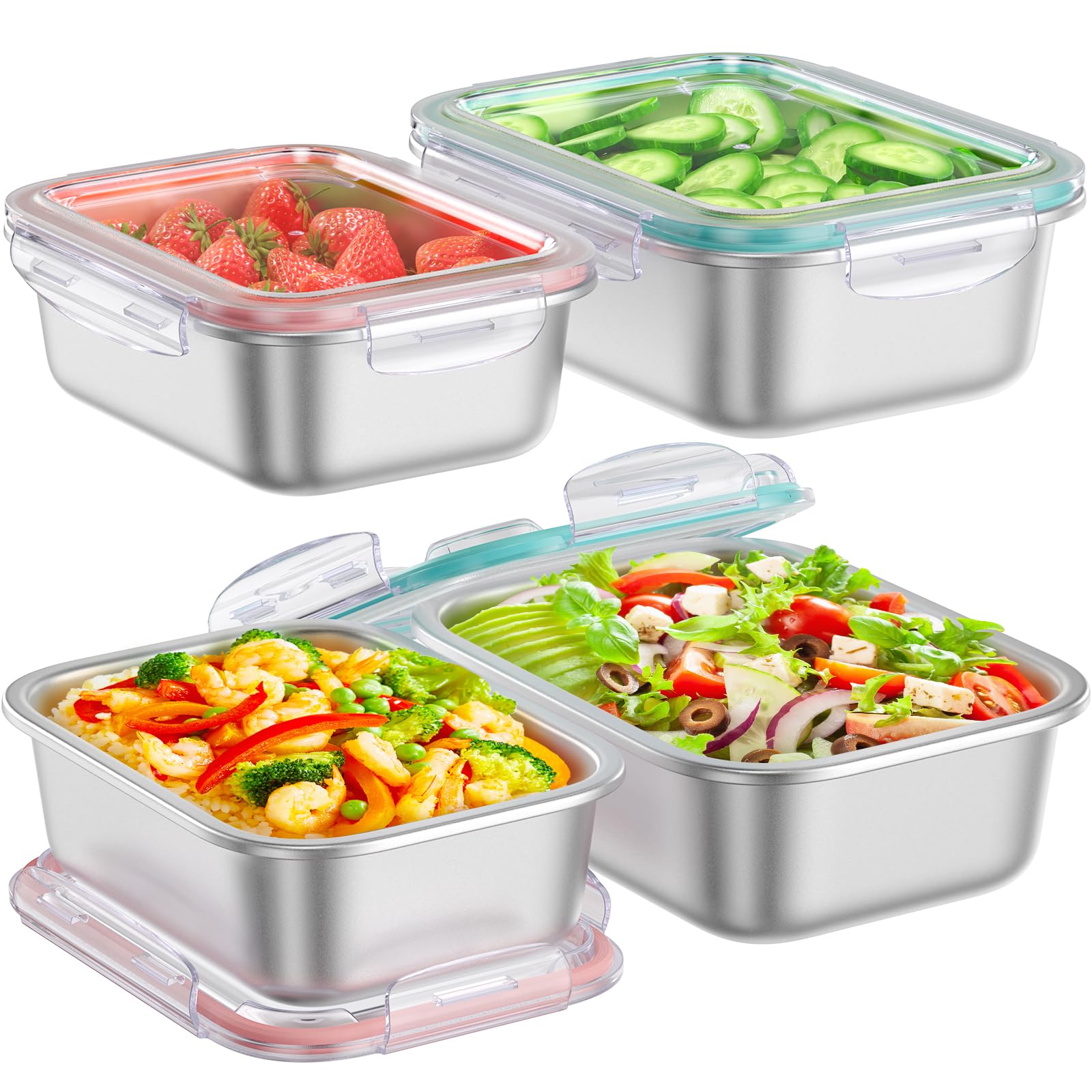 Fyrnova 8-piece set on a kitchen counter for versatile meal storage