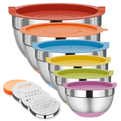 Fyrnova mixing bowls with lids showing a compact storage setup and secure lids