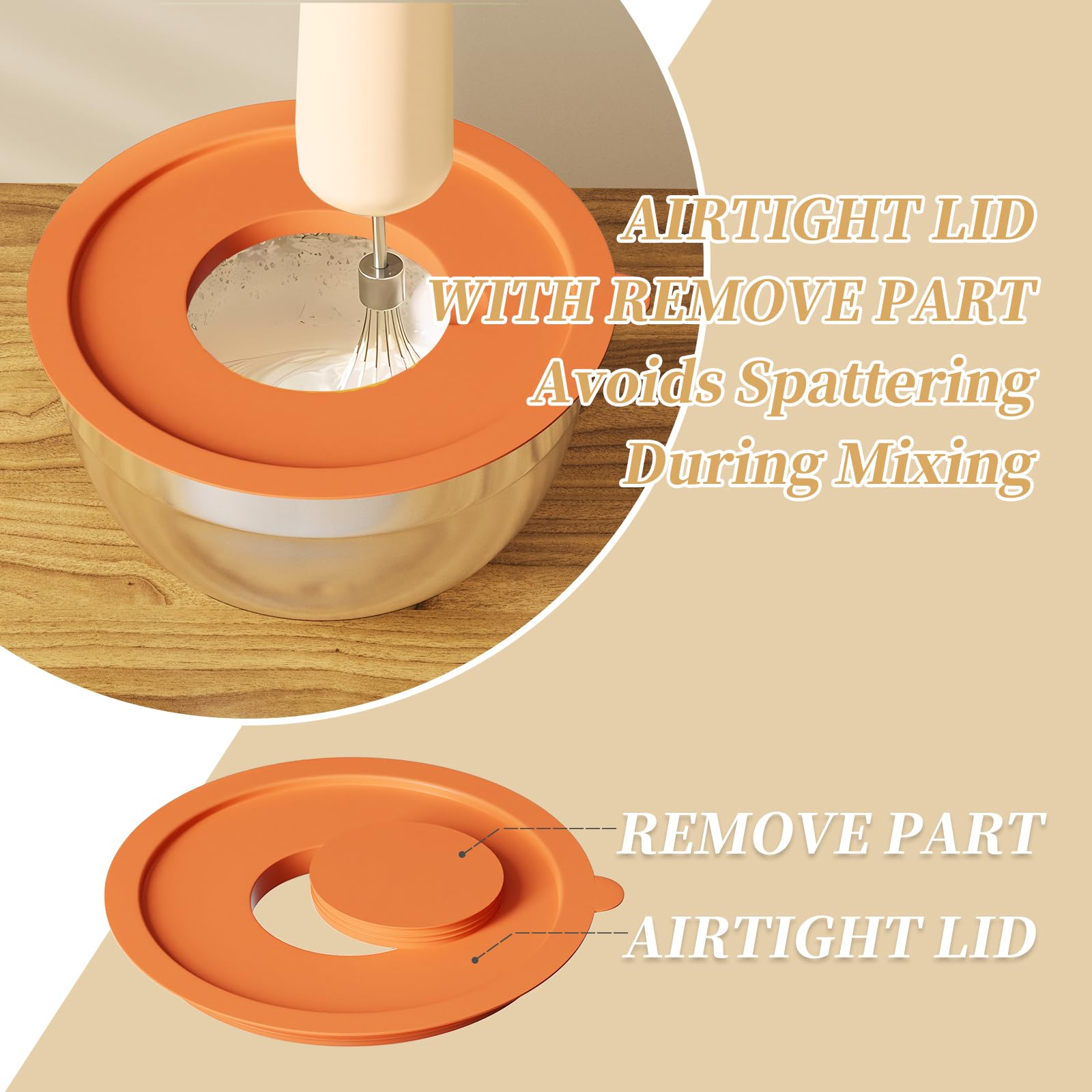 Non-slip bottom of Fyrnova bowls preventing movement during mixing