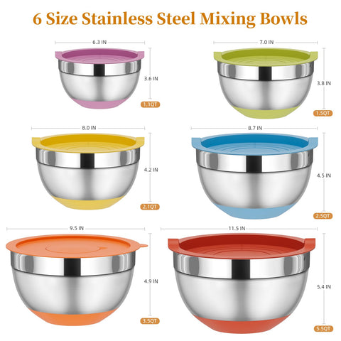 Shiny Fyrnova stainless steel mixing bowls highlighting durable construction