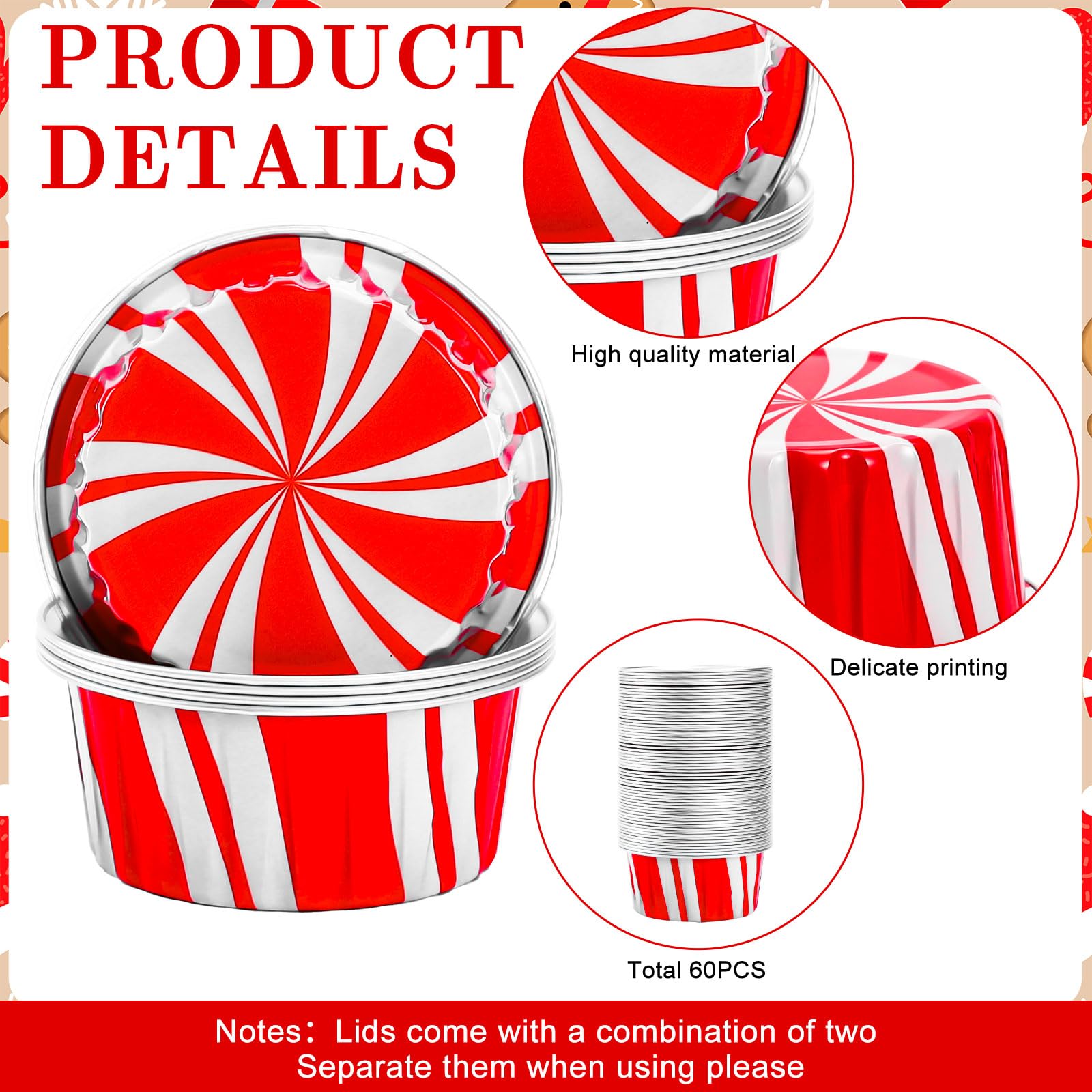 FYSUIMU 60-pack with lids for organized party dessert servings