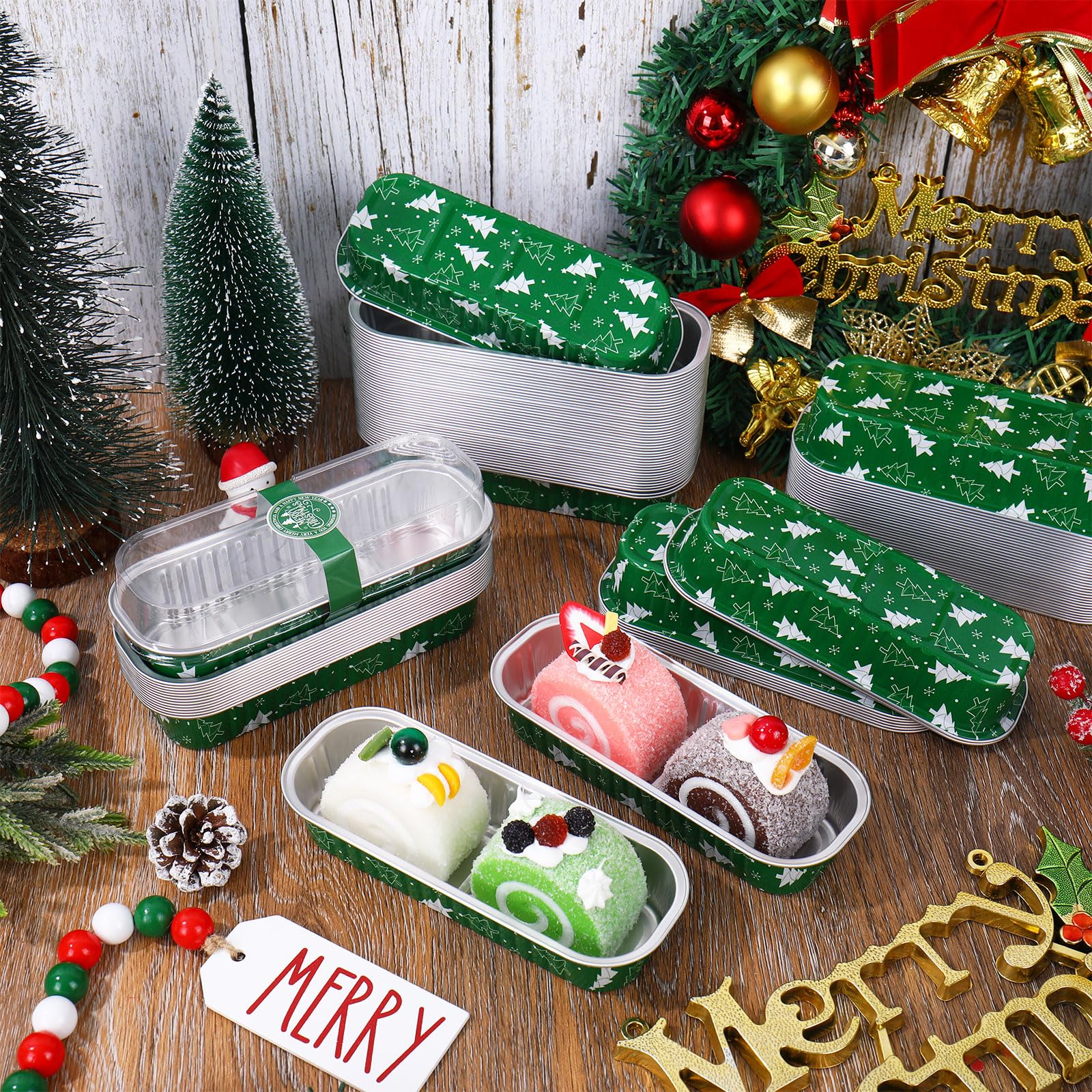 FYSUIMU aluminum mini pans close-up highlights sturdy build for party desserts