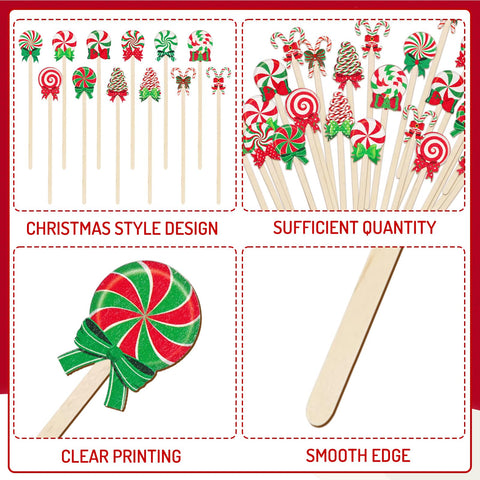 FYSUIMU candy cane bow stirrers enhance holiday drinks