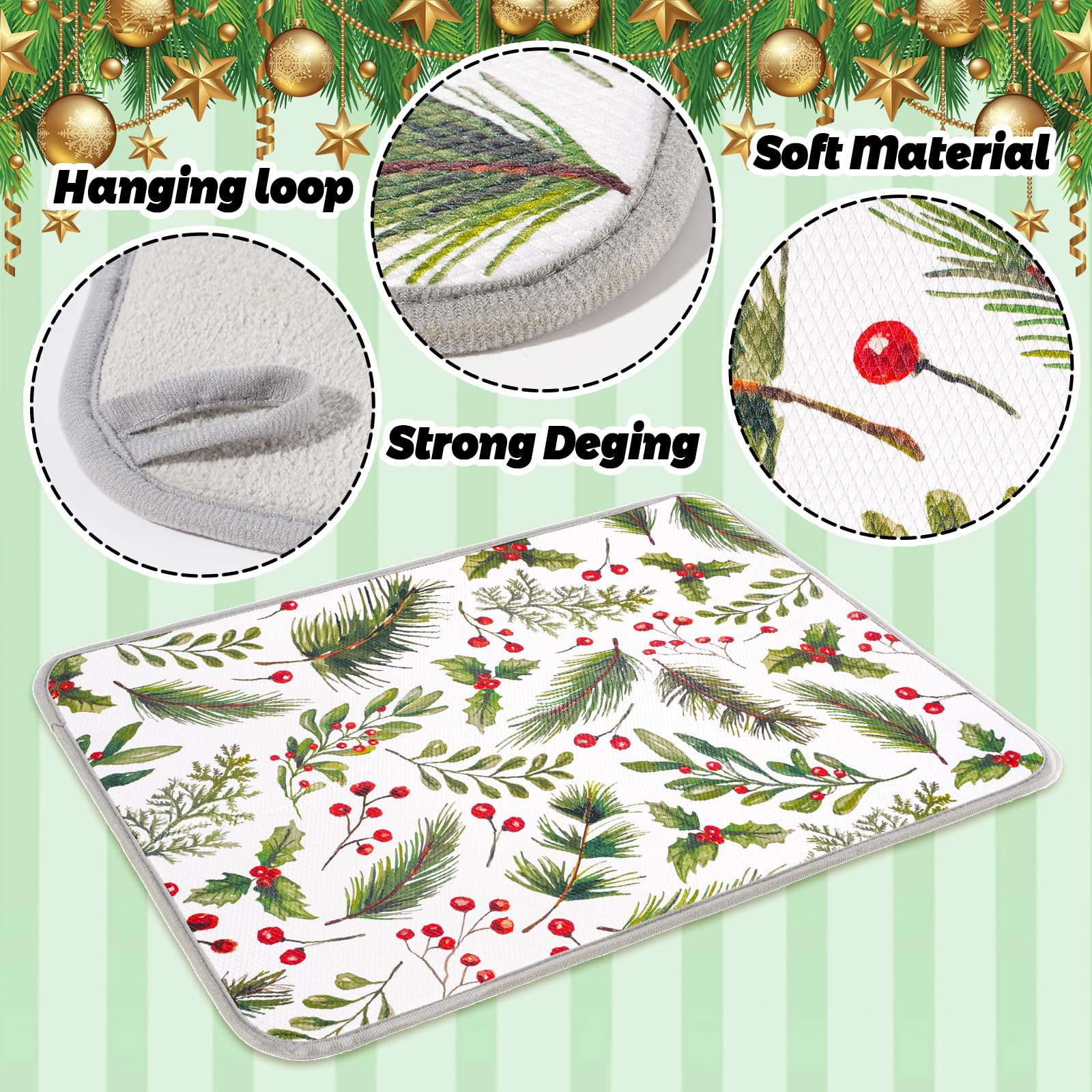 FYSUIMU red and green color palette enhances winter kitchen decor