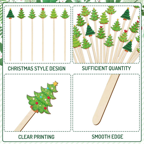 FYSUIMU pine-design stirrers enhance cocktails and warm beverages.