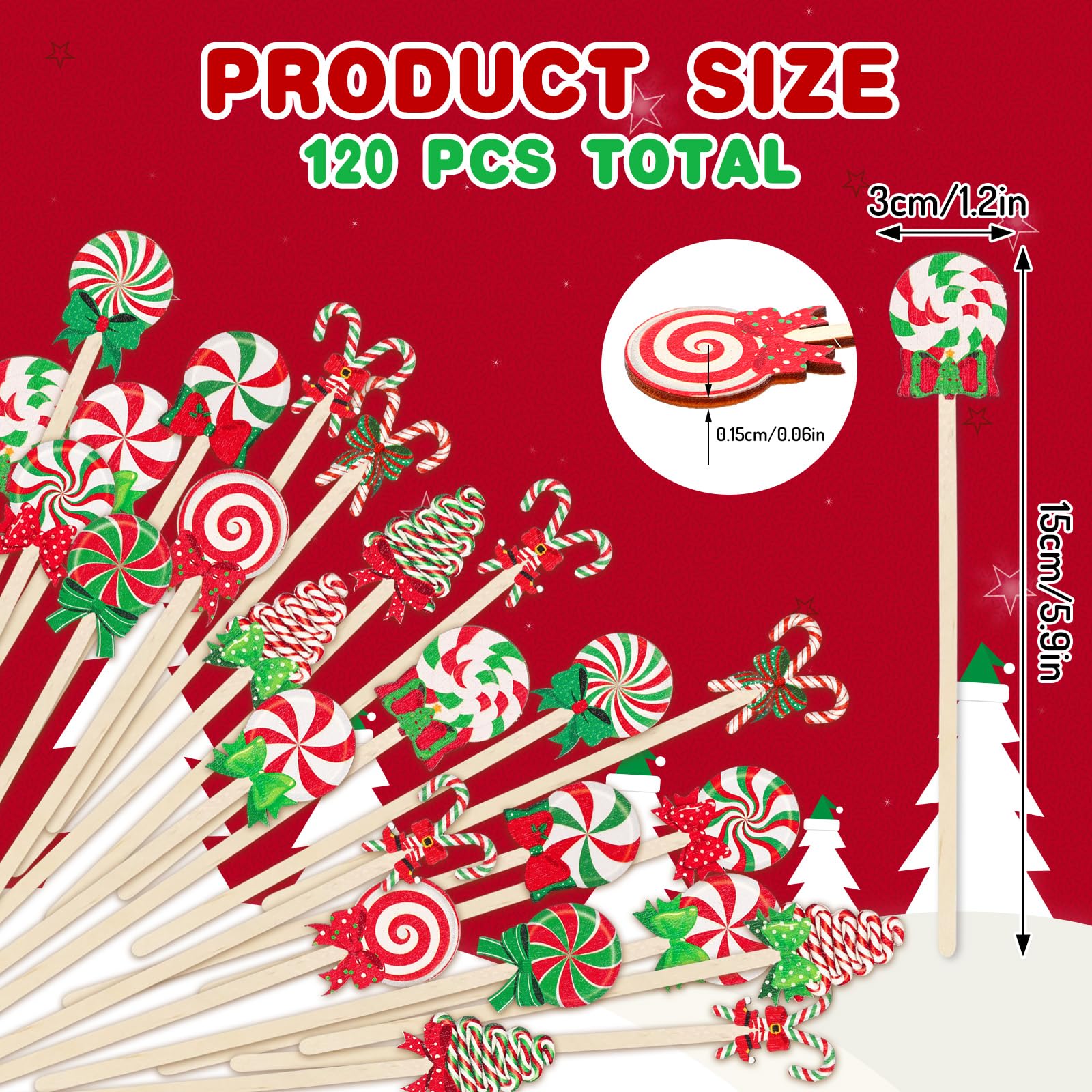 FYSUIMU peppermint candy stirrers add festive color to beverages