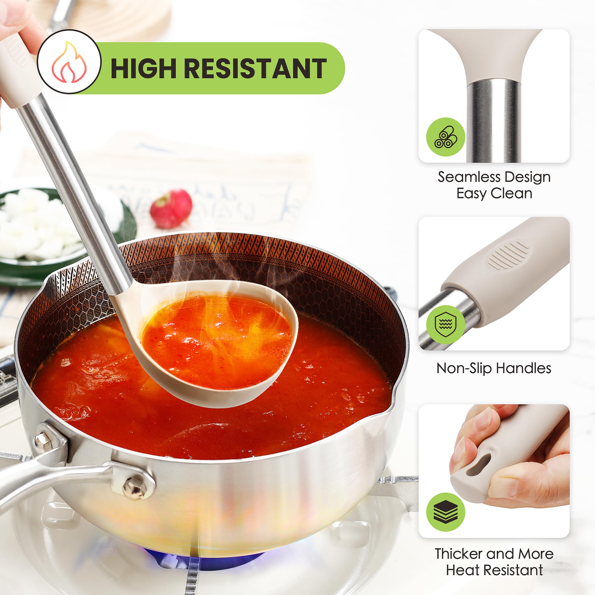 Fyvva Dishwasher-Safe Silicone Utensils keep pans scratch-free.
