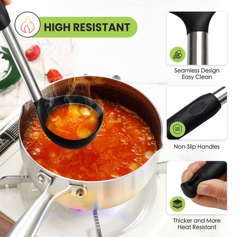 Fyva heat-resistant utensils up to 446°F for high-heat cooking