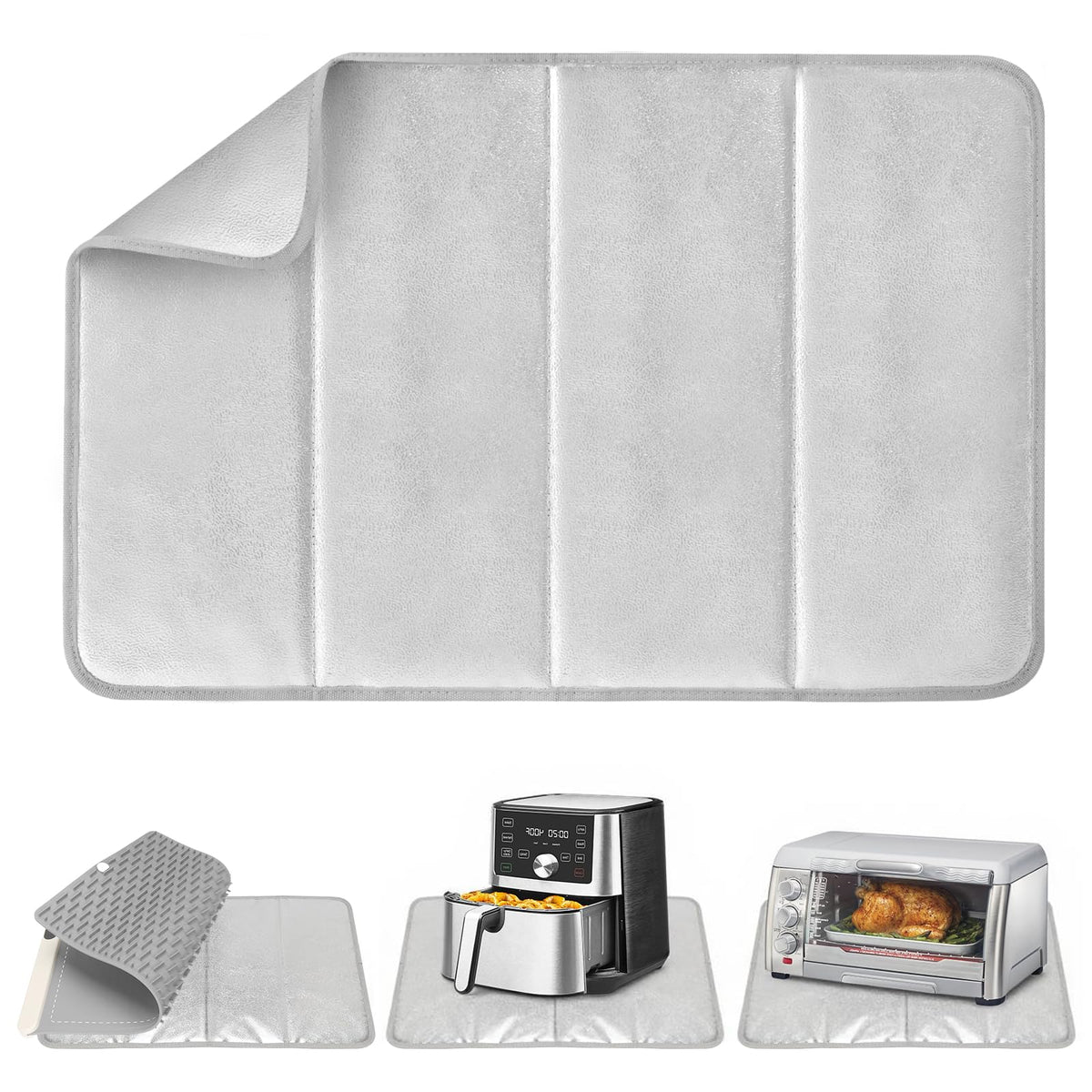 FYY heat-resistant mat protecting a wooden table under a hot pan