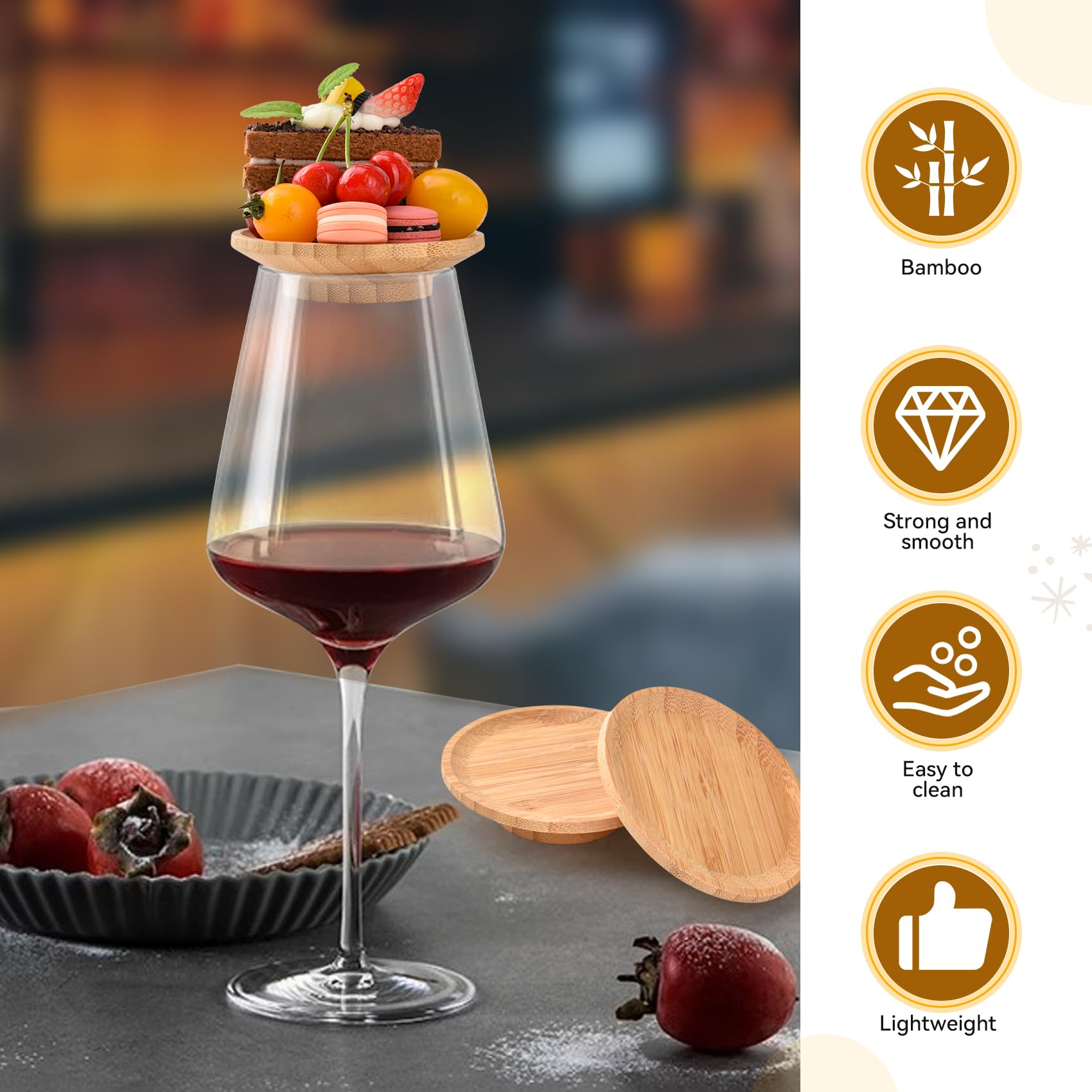 FZMEHL durable coaster doubles as a wine lid for clean sipping.