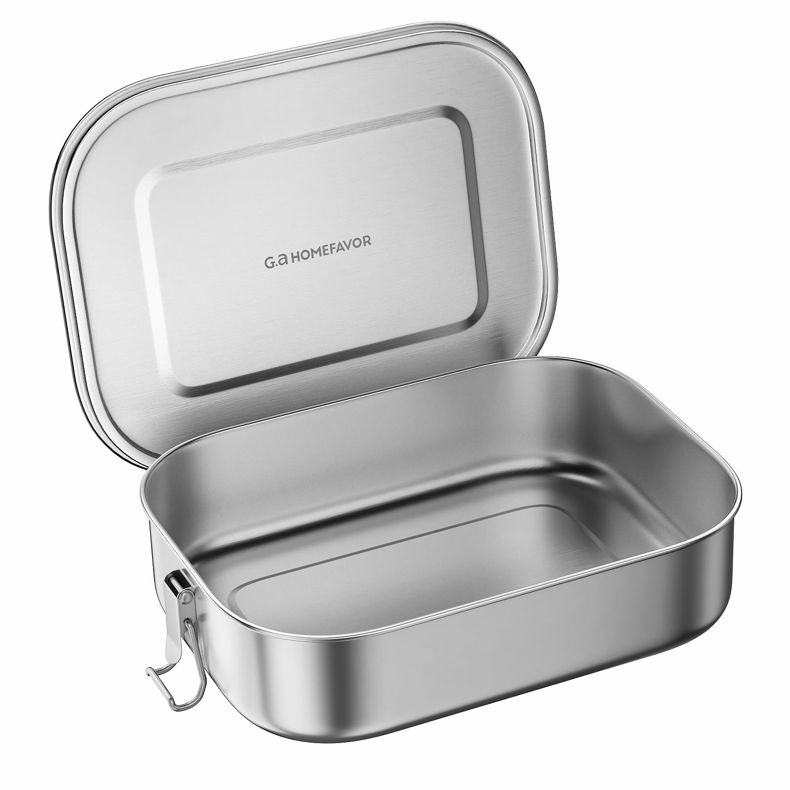 G.a HOMEFAVOR stainless steel bento box with lock clips for secure meals.