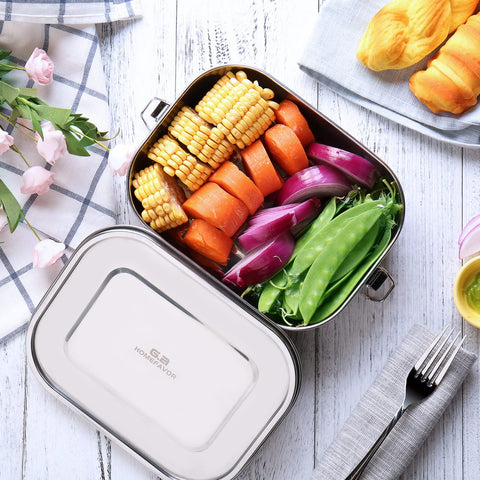 G.a HOMEFAVOR bento box silicone seal keeps food fresh and leak-free.