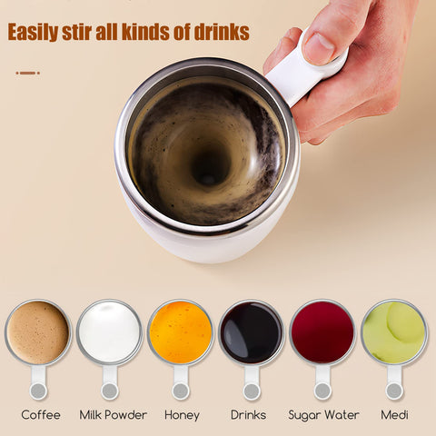 G · PEH Self Stirring Mug magnetic charging setup for portable power.