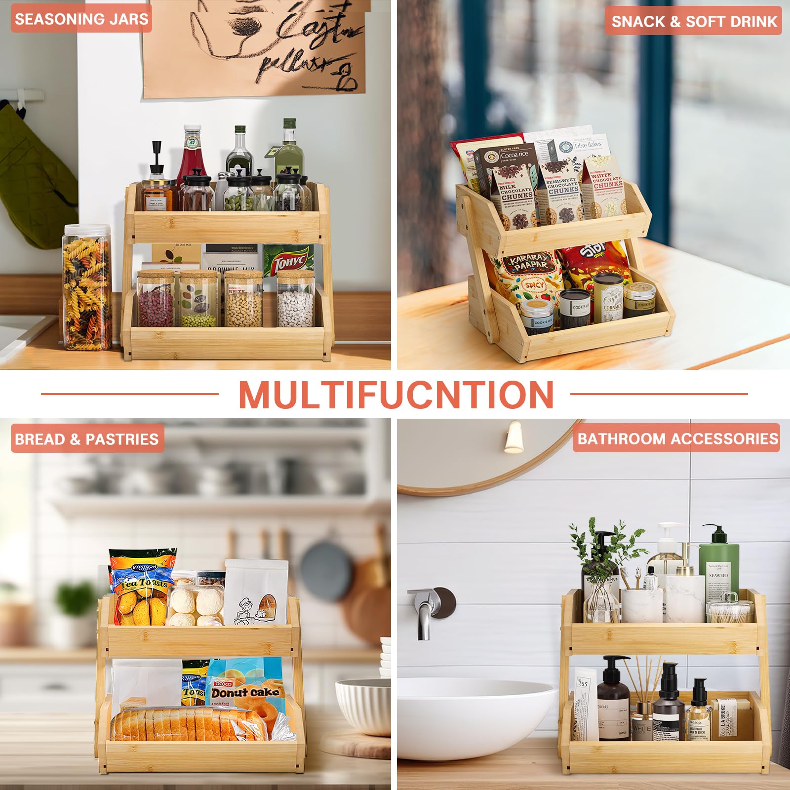 G.a HOMEFAVOR top and bottom tiers support organized produce.