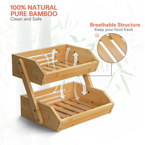 G.a HOMEFAVOR large-capacity stand keeps fruits within easy reach.