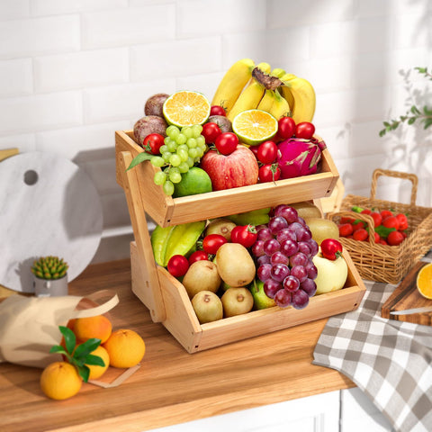 G.a HOMEFAVOR self-assembly fruit basket sets up quickly.
