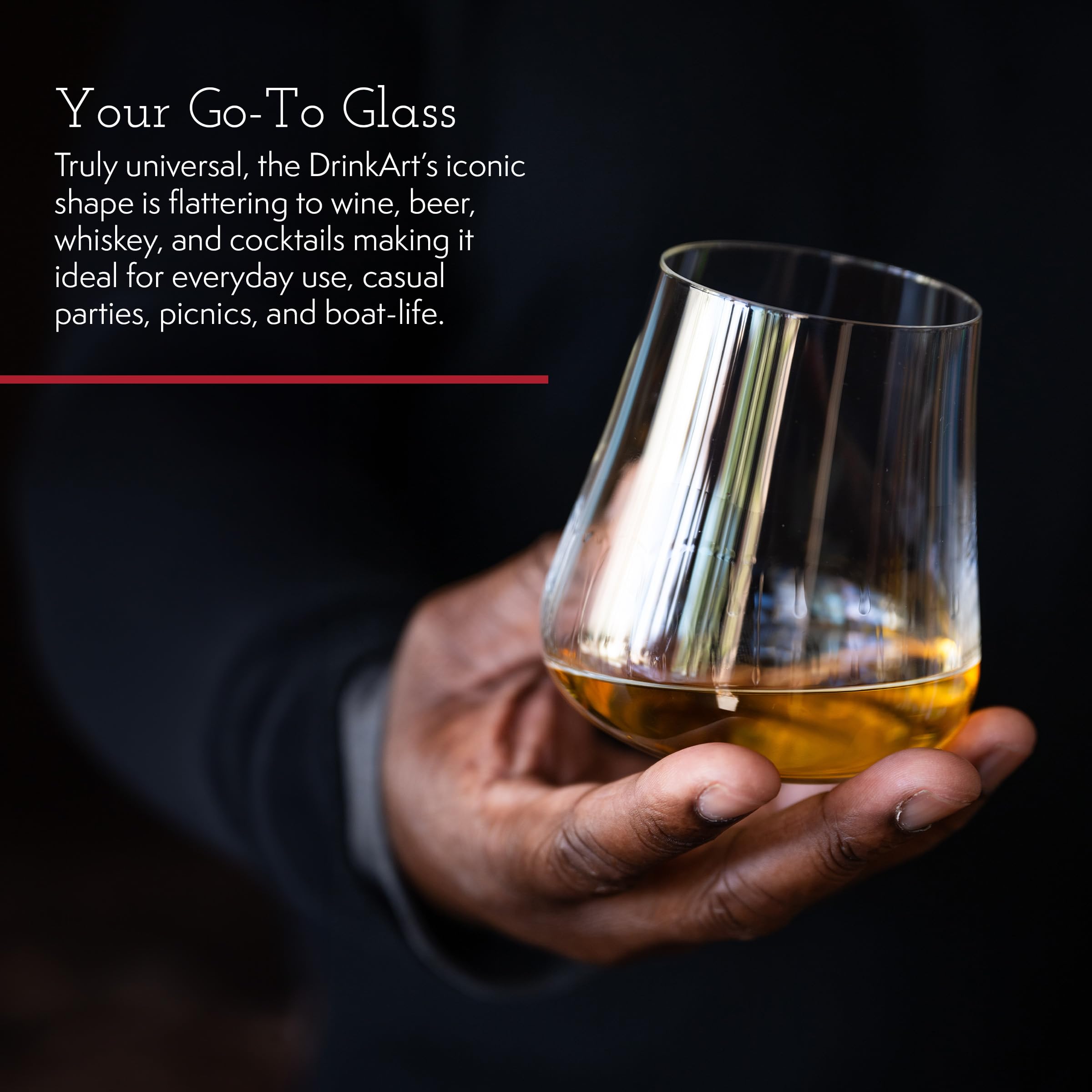 Gabriel-Glas broad-diameter bowl enhances wine aromas and bouquet