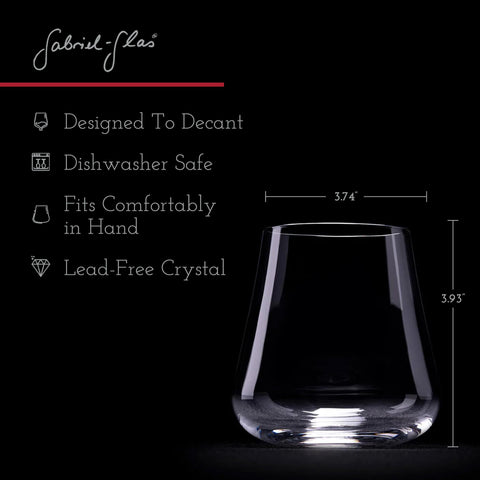 Gabriel-Glas stemless glass hand-feel for comfortable grip during tasting